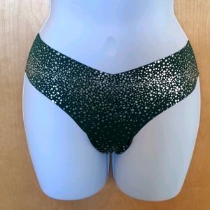 NWT Green & Silver No Show Thong Victoria's Secret